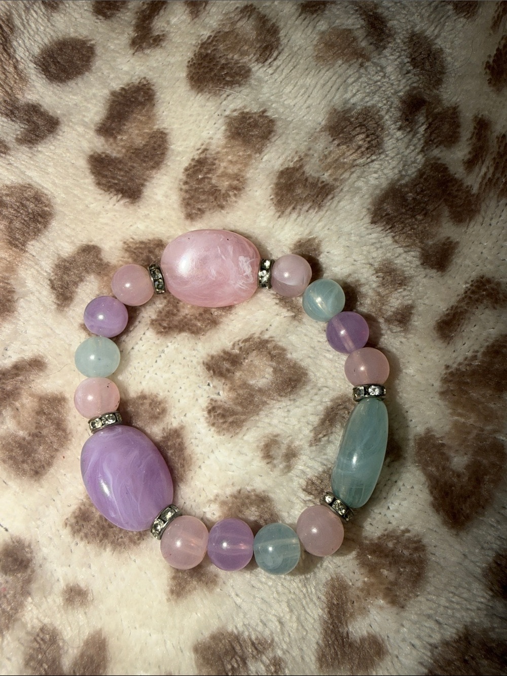 paparazzi Pastel Multi-Bead Stretch Bracelet - Pink, Lavender & Aqua
